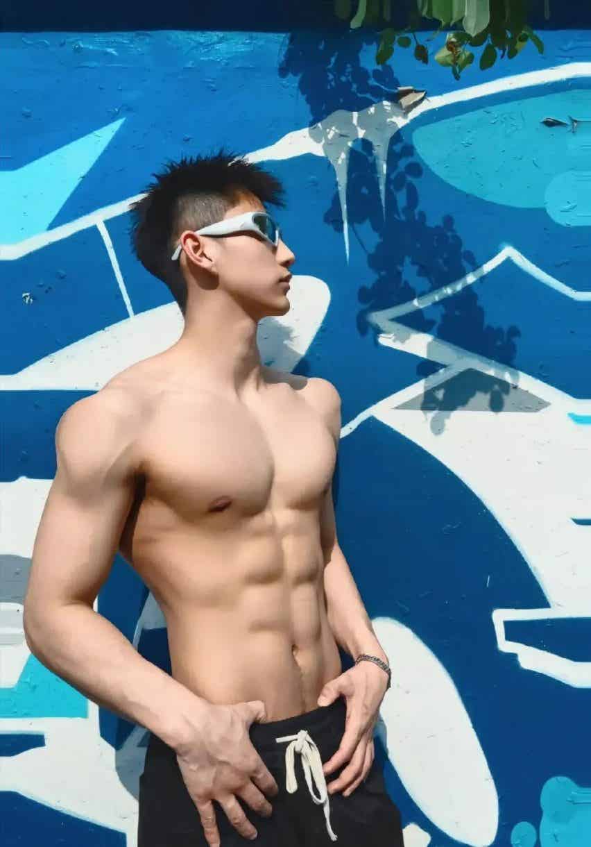 图片[1]-奶帅奶帅的八块白皮腹肌体育生！-小蓝短视频