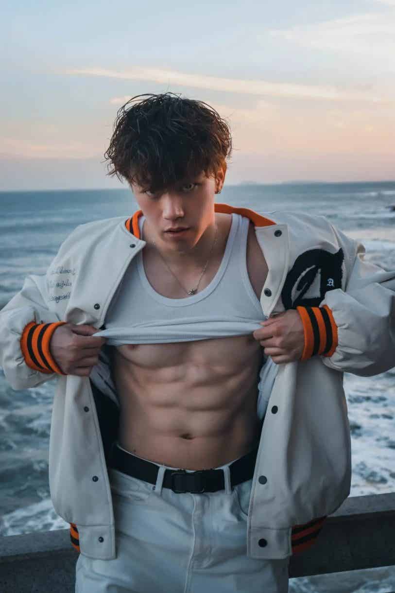 图片[11]-北体182cm冷白皮体育生，腹肌太撩人了！-小蓝短视频