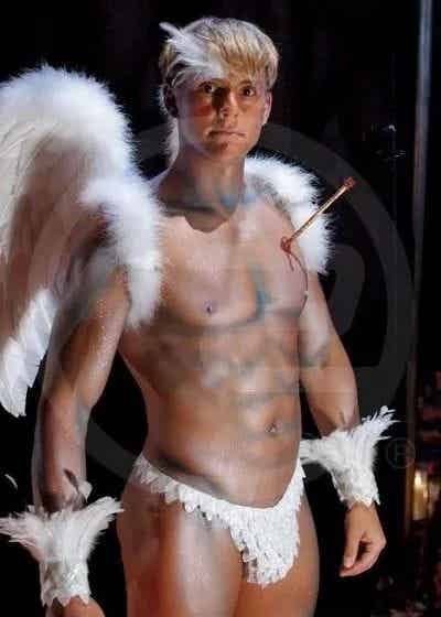 图片[1]-183CM粗壮肌肉男演员 扮演性感肌肉天使超诱-小蓝短视频