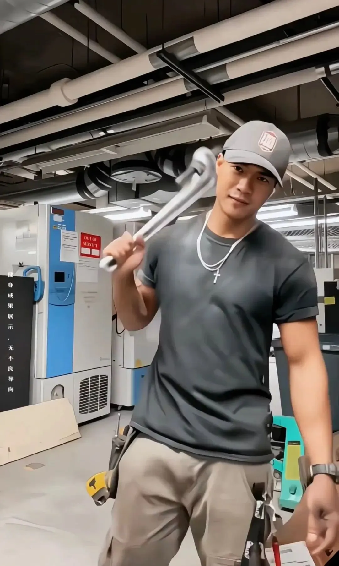 图片[15]-武汉姐妹吃这么好？荷尔蒙炸裂的寸头肌肉民工-小蓝短视频