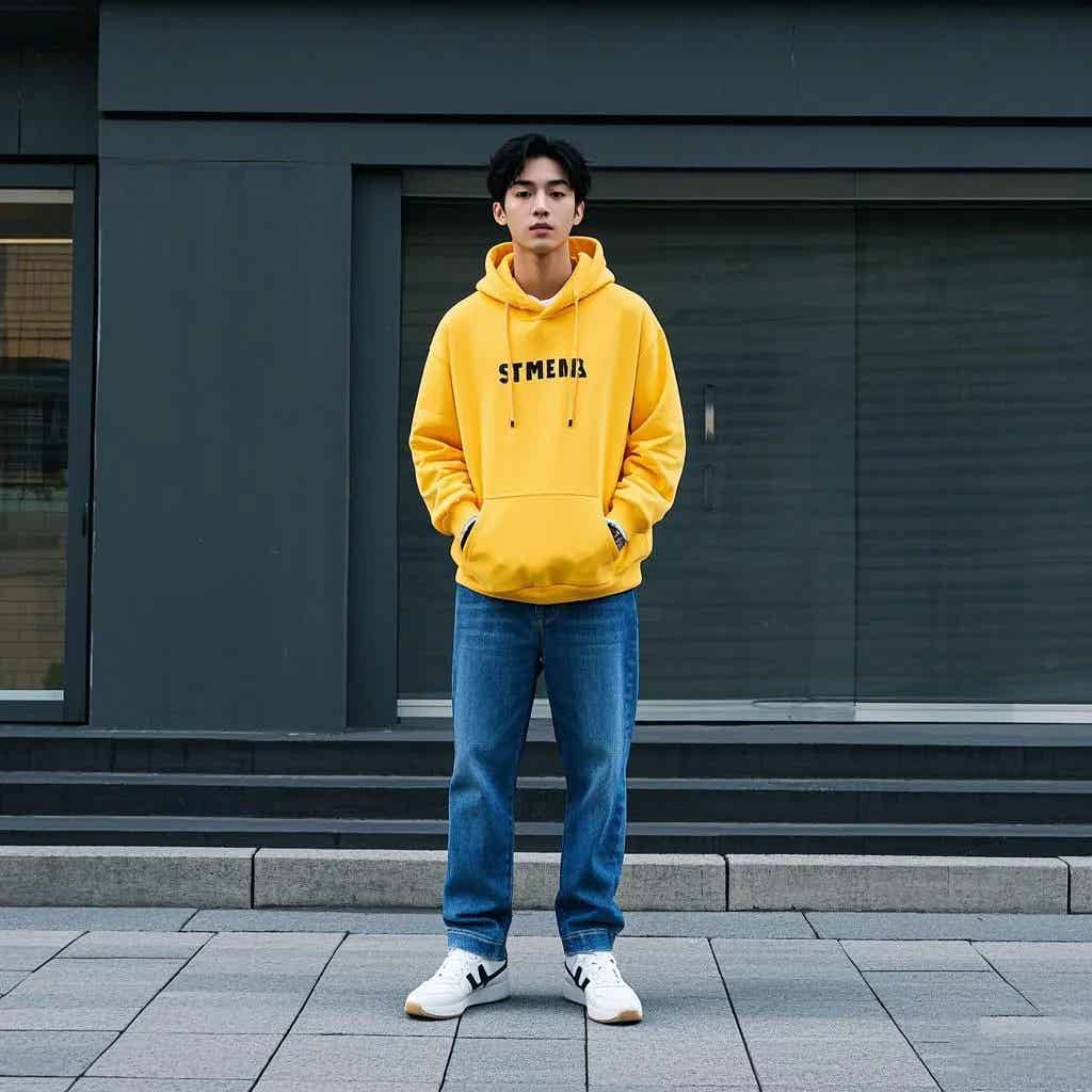 图片[1]-男生“卫衣+牛仔裤”搭配，这3套简约帅气，尽显少年感！-小蓝短视频