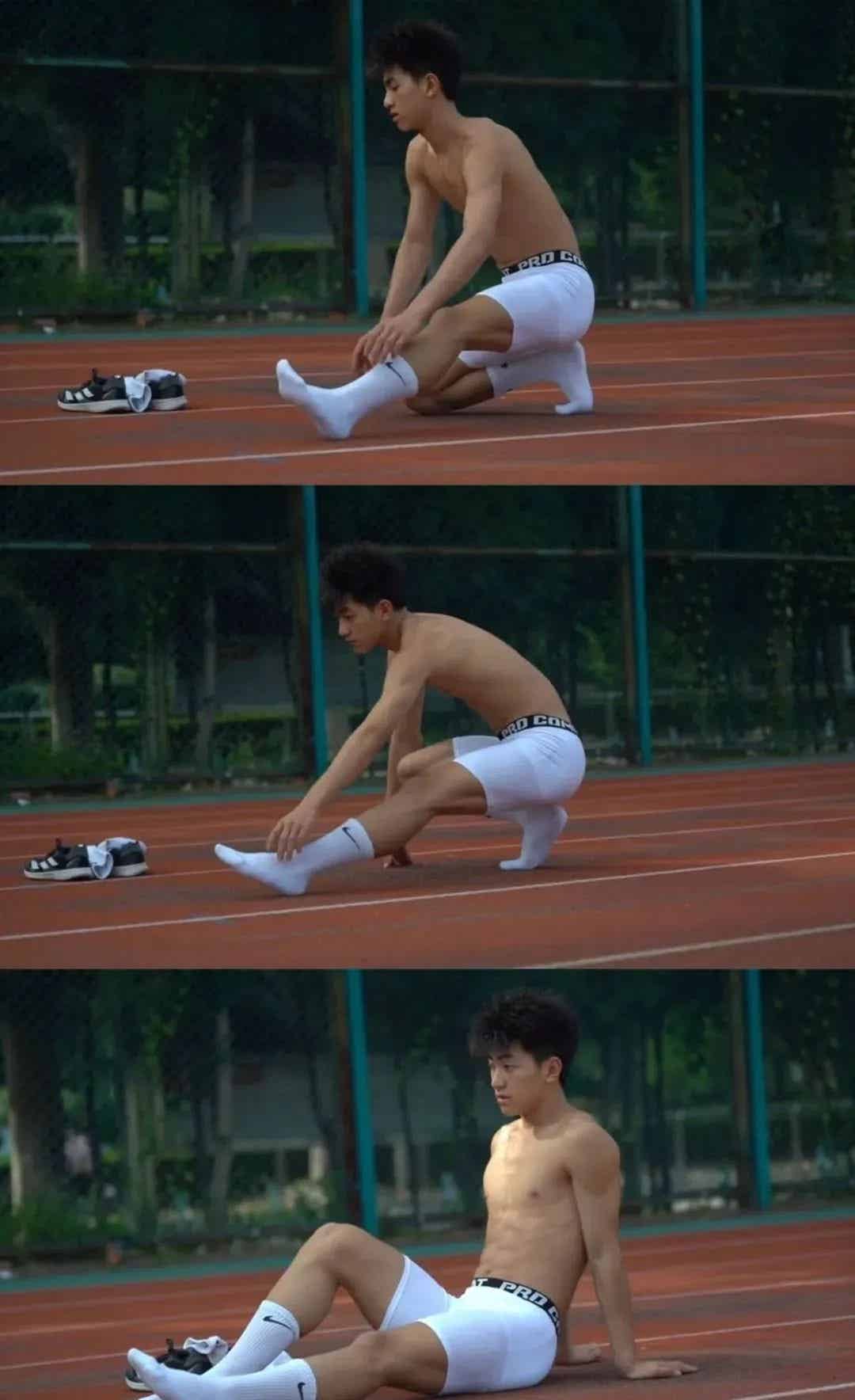 图片[4]-黑皮弟弟穿高弹裤训练实拍，网友：体育生天花板！-小蓝短视频